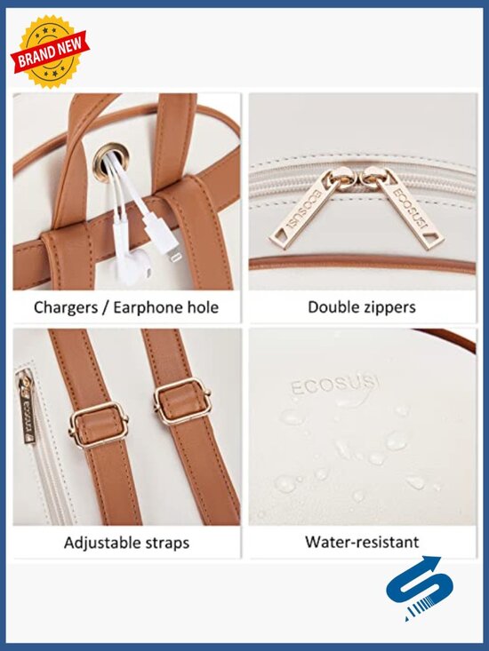 Water Resistant PU Leather Backpack Purse with Tassel - Fashionable Daypack for main image 7